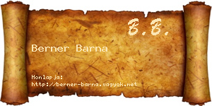Berner Barna névjegykártya