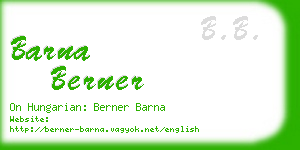 barna berner business card